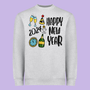 Happy New Year 2024 Heavyweight Sweatshirt Designed By Maliassmallbusiness