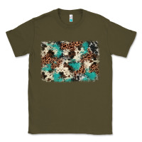 Army Green turquoise glitter cowhide background Classic Tee - BarkalooDesign
