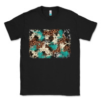Black turquoise glitter cowhide background Classic Tee - BarkalooDesign