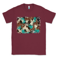 Burgundy turquoise glitter cowhide background Classic Tee - BarkalooDesign