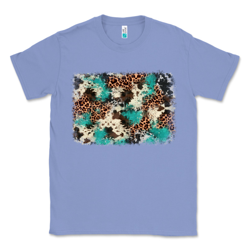 Turquoise Glitter Cowhide Background Classic Tee by BarkalooDesign | Teevron