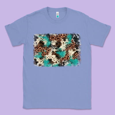 Turquoise Glitter Cowhide Background Classic Tee Designed By Barkaloodesign