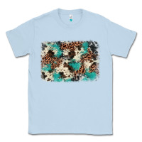 Dusty Blue turquoise glitter cowhide background Classic Tee - BarkalooDesign