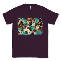 Plum turquoise glitter cowhide background Classic Tee - BarkalooDesign