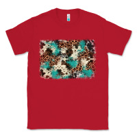 Red turquoise glitter cowhide background Classic Tee - BarkalooDesign