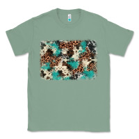 Sage turquoise glitter cowhide background Classic Tee - BarkalooDesign