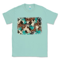 Seafoam turquoise glitter cowhide background Classic Tee - BarkalooDesign