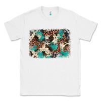 White turquoise glitter cowhide background Classic Tee - BarkalooDesign
