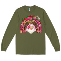 Army Green pink christmas rainbow Long Sleeve Tee - AdoDesignShop