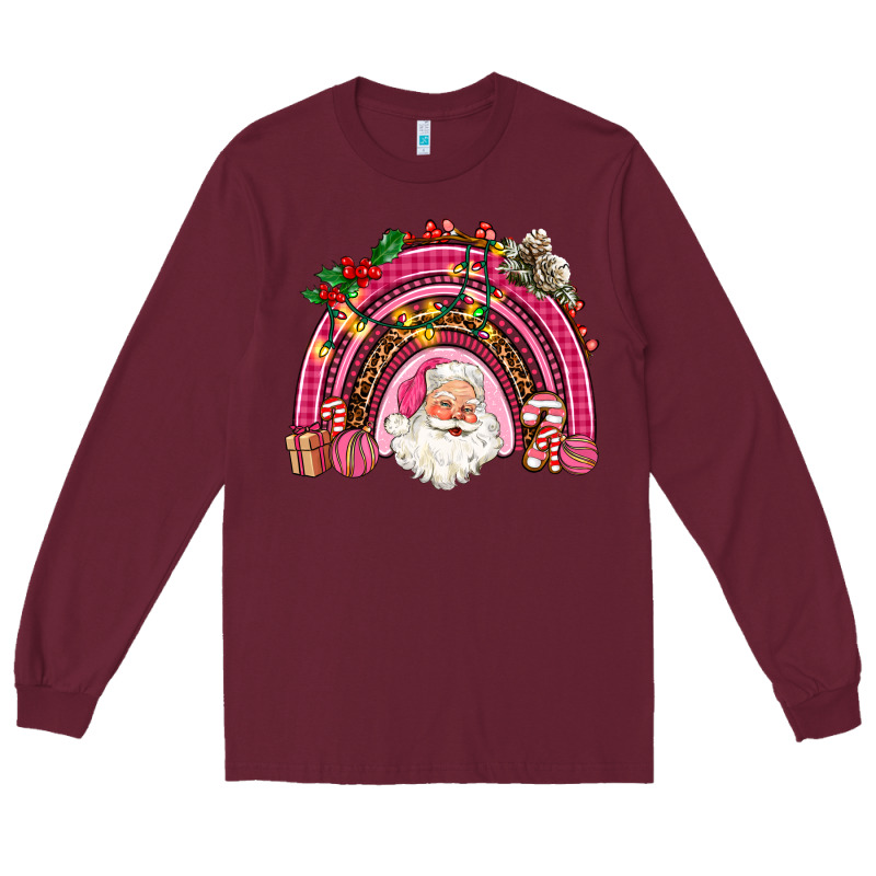 Pink Christmas Rainbow Long Sleeve Tee by AdoDesignShop | Teevron
