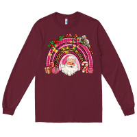 Burgundy pink christmas rainbow Long Sleeve Tee - AdoDesignShop
