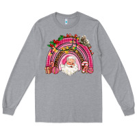 Heather Grey pink christmas rainbow Long Sleeve Tee - AdoDesignShop