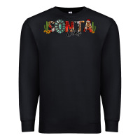 Black western christmas santa claus sunflowers and cactus Premium Sweatshirt - Jasminsmagicworld