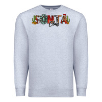 Heather Grey western christmas santa claus sunflowers and cactus Premium Sweatshirt - Jasminsmagicworld