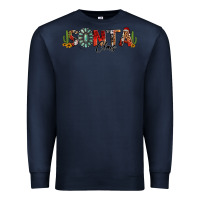 Navy western christmas santa claus sunflowers and cactus Premium Sweatshirt - Jasminsmagicworld