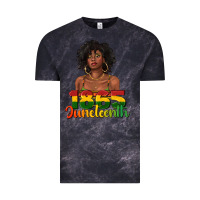 Cloud Black 1865 juneteenth with afro black woman Vintage Tee - texasbilliewilder