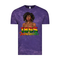 Cloud Purple 1865 juneteenth with afro black woman Vintage Tee - texasbilliewilder