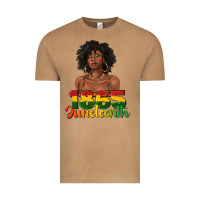 Vintage Camel 1865 juneteenth with afro black woman Vintage Tee - texasbilliewilder