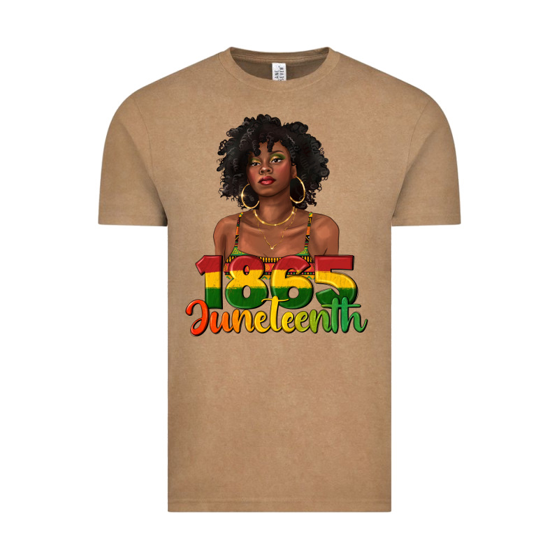1865 Juneteenth With Afro Black Woman Vintage Tee by texasbilliewilder | Teevron