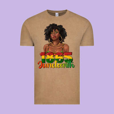 Vintage Tee 1865 juneteenth with afro black woman