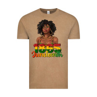 Vintage Coffee 1865 juneteenth with afro black woman Vintage Tee - texasbilliewilder