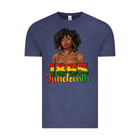 Vintage Denim 1865 juneteenth with afro black woman Vintage Tee - texasbilliewilder