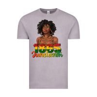 Vintage Zinc 1865 juneteenth with afro black woman Vintage Tee - texasbilliewilder