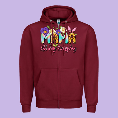 Mama All Day Everyday Zipper Hoodie Designed By Artiststas