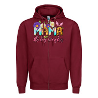Burgundy mama all day everyday Zipper Hoodie - Artiststas