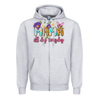 Heather Grey mama all day everyday Zipper Hoodie - Artiststas