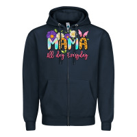Navy mama all day everyday Zipper Hoodie - Artiststas