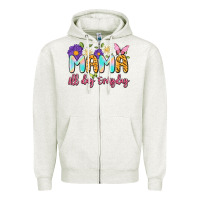 Oatmeal Heather mama all day everyday Zipper Hoodie - Artiststas