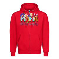 Red mama all day everyday Zipper Hoodie - Artiststas