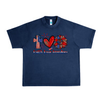 Navy faith love freedom Urban Heavy Tee - Zillion Design Studio