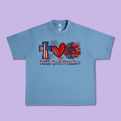 Faith Love Freedom Urban Heavy Tee Designed By Zillion Design Studio