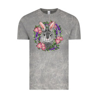 Cloud Rock Easter Bunny With Floral Wreath Vintage Tee - RanaPortraitStore