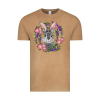 Easter Bunny With Floral Wreath Vintage Tee | Teevron