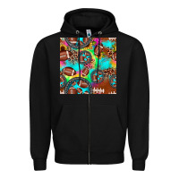 Black football tie dye gemstone sunflower seamless pattern Zipper Hoodie - JahusDesignShop