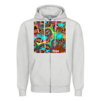 Dove Grey football tie dye gemstone sunflower seamless pattern Zipper Hoodie - JahusDesignShop