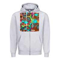 Heather Grey football tie dye gemstone sunflower seamless pattern Zipper Hoodie - JahusDesignShop