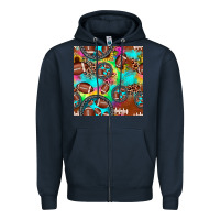 Navy football tie dye gemstone sunflower seamless pattern Zipper Hoodie - JahusDesignShop