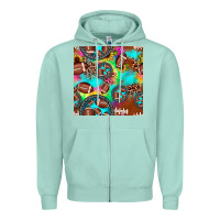 Seafoam football tie dye gemstone sunflower seamless pattern Zipper Hoodie - JahusDesignShop