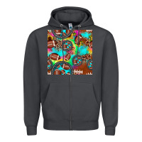Smoke football tie dye gemstone sunflower seamless pattern Zipper Hoodie - JahusDesignShop
