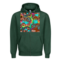 Sports Green football tie dye gemstone sunflower seamless pattern Zipper Hoodie - JahusDesignShop