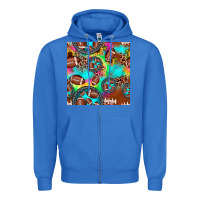 True Royal football tie dye gemstone sunflower seamless pattern Zipper Hoodie - JahusDesignShop