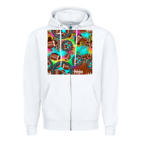 White football tie dye gemstone sunflower seamless pattern Zipper Hoodie - JahusDesignShop