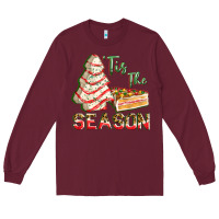 Burgundy tis the season Long Sleeve Tee - FaDigitalArtStudio