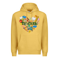 Antique Gold teacher heart Premium Hoodie - NancyCooperArtShop