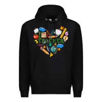 Black teacher heart Premium Hoodie - NancyCooperArtShop