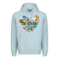Blue Mist teacher heart Premium Hoodie - NancyCooperArtShop